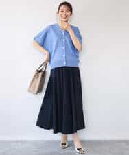 FKHHD64180 MK MICHEL KLEIN(MK ミッシェルクラン) [撥水/UVカット/洗える]ボリュームフレアスカート ネイビー