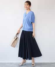 FKHHD64180 MK MICHEL KLEIN(MK ミッシェルクラン) [撥水/UVカット/洗える]ボリュームフレアスカート ネイビー