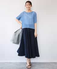 FKHHD64180 MK MICHEL KLEIN(MK ミッシェルクラン) [撥水/UVカット/洗える]ボリュームフレアスカート ネイビー