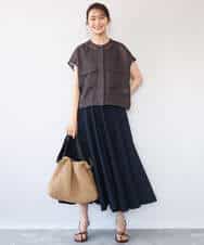 FKHHD64180 MK MICHEL KLEIN(MK ミッシェルクラン) [撥水/UVカット/洗える]ボリュームフレアスカート ネイビー