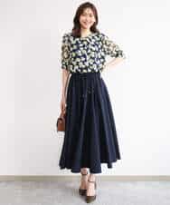 FKHHD64180 MK MICHEL KLEIN(MK ミッシェルクラン) [撥水/UVカット/洗える]ボリュームフレアスカート ネイビー