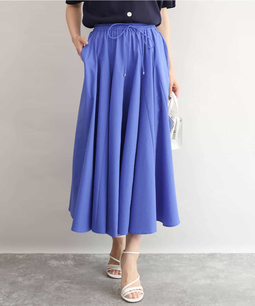 FKHHD64180 MK MICHEL KLEIN(MK ミッシェルクラン) [撥水/UVカット/洗える]ボリュームフレアスカート ネイビー