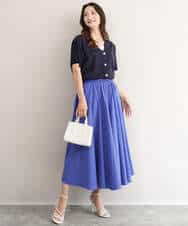 FKHHD64180 MK MICHEL KLEIN(MK ミッシェルクラン) [撥水/UVカット/洗える]ボリュームフレアスカート ネイビー