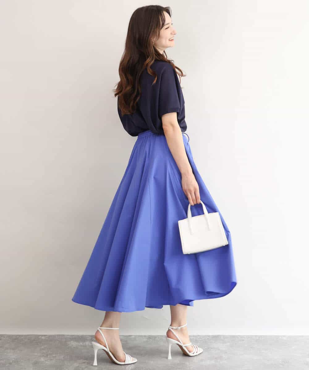 FKHHD64180 MK MICHEL KLEIN(MK ミッシェルクラン) [撥水/UVカット/洗える]ボリュームフレアスカート ネイビー