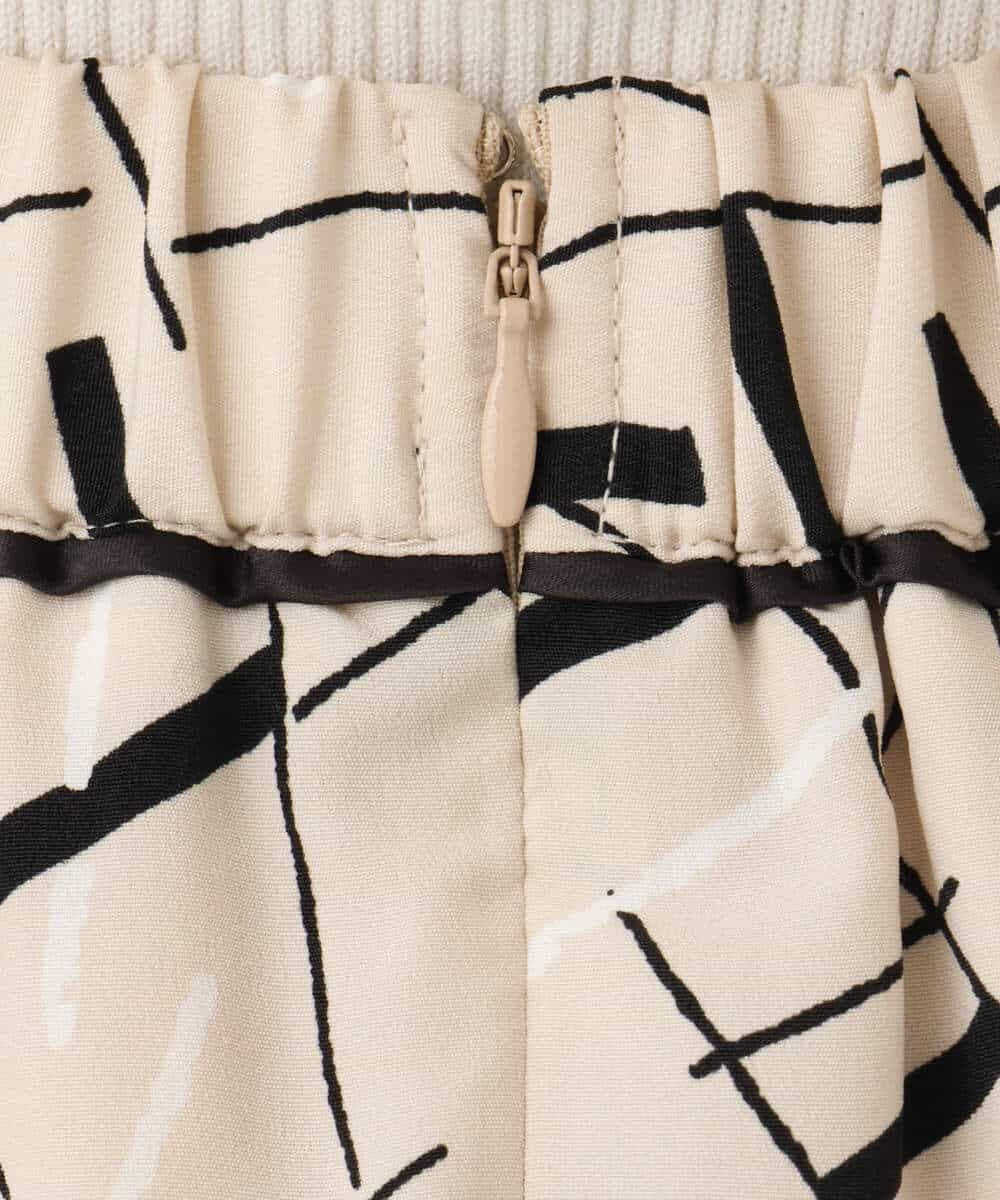 FKHHD68160 MK MICHEL KLEIN(MK ミッシェルクラン) [接触冷感/洗える]アートプリントミディ丈スカート ベージュ