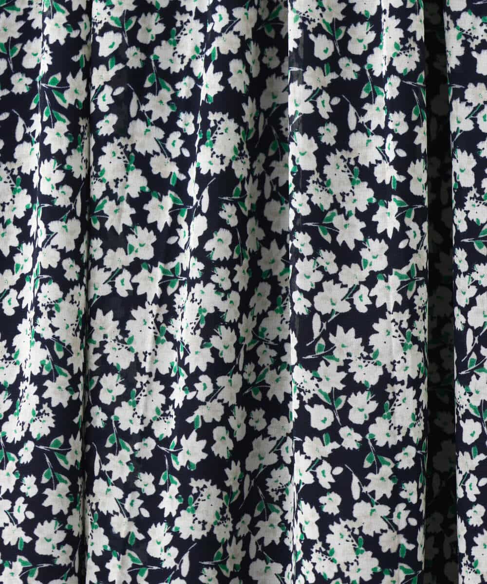 FKHHV01140 MK MICHEL KLEIN(MK ミッシェルクラン) 小花柄シフォンフレアスカート/洗える イエロー