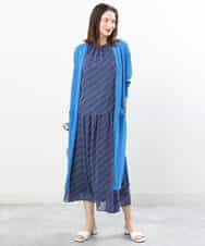 FKHIS03140 MK MICHEL KLEIN(MK ミッシェルクラン) チェック柄シフォンロングスカート/洗える ベージュ