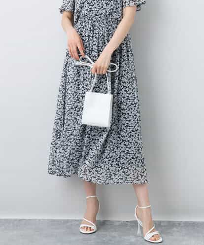 FKHJA07140 MK MICHEL KLEIN 小花柄シフォンスカート/洗える