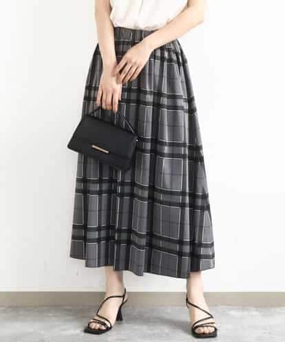 FKHJA28150 MK MICHEL KLEIN リバーシブルチェックスカート/洗える