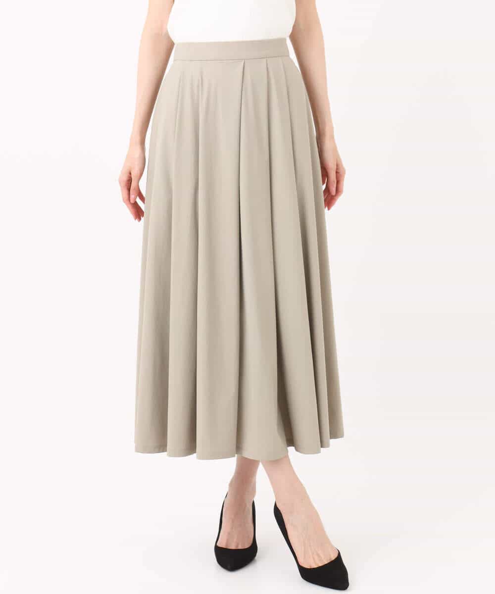 FKHJA72160 MK MICHEL KLEIN(MK ミッシェルクラン) ジャージーフレアスカート/接触冷感/速乾/洗える グレージュ