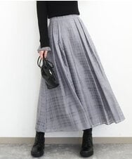 FKHJA85160 MK MICHEL KLEIN(MK ミッシェルクラン) シアードビーチェックスカート/洗える グレー