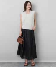 FKHJA85160 MK MICHEL KLEIN(MK ミッシェルクラン) シアードビーチェックスカート/洗える グレー