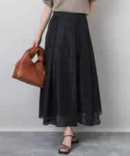 FKHJA85160 MK MICHEL KLEIN(MK ミッシェルクラン) シアードビーチェックスカート/洗える ブラック