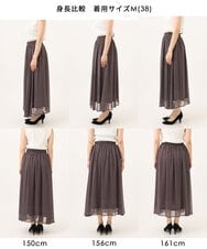 FKHJD28150 MK MICHEL KLEIN(MK ミッシェルクラン) [洗える]ジオメトリック柄シフォンスカート グリーン