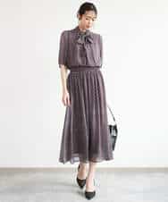 FKHJD28150 MK MICHEL KLEIN(MK ミッシェルクラン) [洗える]ジオメットリック柄シフォンスカート グリーン