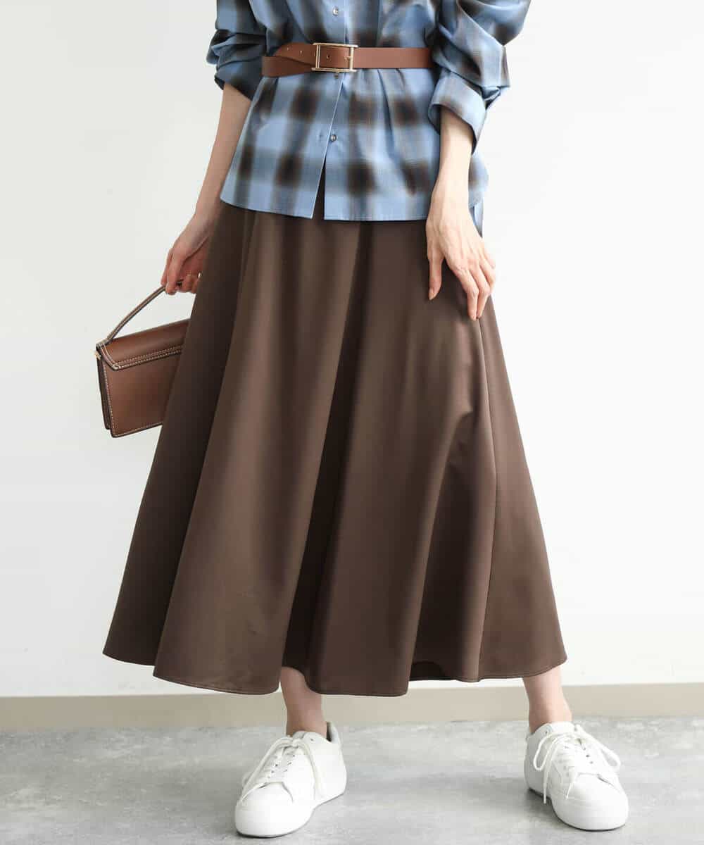 FKHJD30170 MK MICHEL KLEIN(MK ミッシェルクラン) [洗える]起毛サテンマーメイドシルエットスカート グレージュ