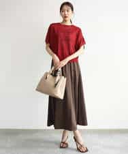 FKHJD30170 MK MICHEL KLEIN(MK ミッシェルクラン) [洗える]起毛サテンマーメイドシルエットスカート グレージュ