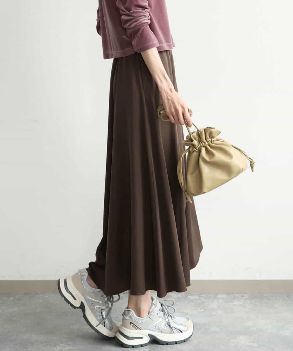 FKHJD30170 MK MICHEL KLEIN(MK ミッシェルクラン) [洗える]起毛サテンマーメイドシルエットスカート グレージュ