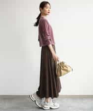 FKHJD30170 MK MICHEL KLEIN(MK ミッシェルクラン) [洗える]起毛サテンマーメイドシルエットスカート グレージュ