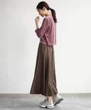 FKHJD30170 MK MICHEL KLEIN(MK ミッシェルクラン) [洗える]起毛サテンマーメイドシルエットスカート グレージュ