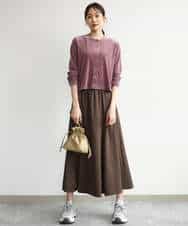 FKHJD30170 MK MICHEL KLEIN(MK ミッシェルクラン) [洗える]起毛サテンマーメイドシルエットスカート グレージュ
