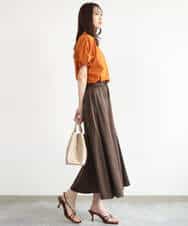 FKHJD30170 MK MICHEL KLEIN(MK ミッシェルクラン) [洗える]起毛サテンマーメイドシルエットスカート グレージュ