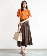 FKHJD30170 MK MICHEL KLEIN(MK ミッシェルクラン) [洗える]起毛サテンマーメイドシルエットスカート グレージュ