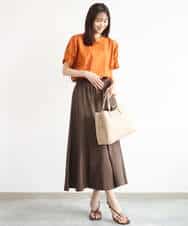 FKHJD30170 MK MICHEL KLEIN(MK ミッシェルクラン) [洗える]起毛サテンマーメイドシルエットスカート グレージュ