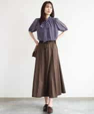FKHJD30170 MK MICHEL KLEIN(MK ミッシェルクラン) [洗える]起毛サテンマーメイドシルエットスカート グレージュ
