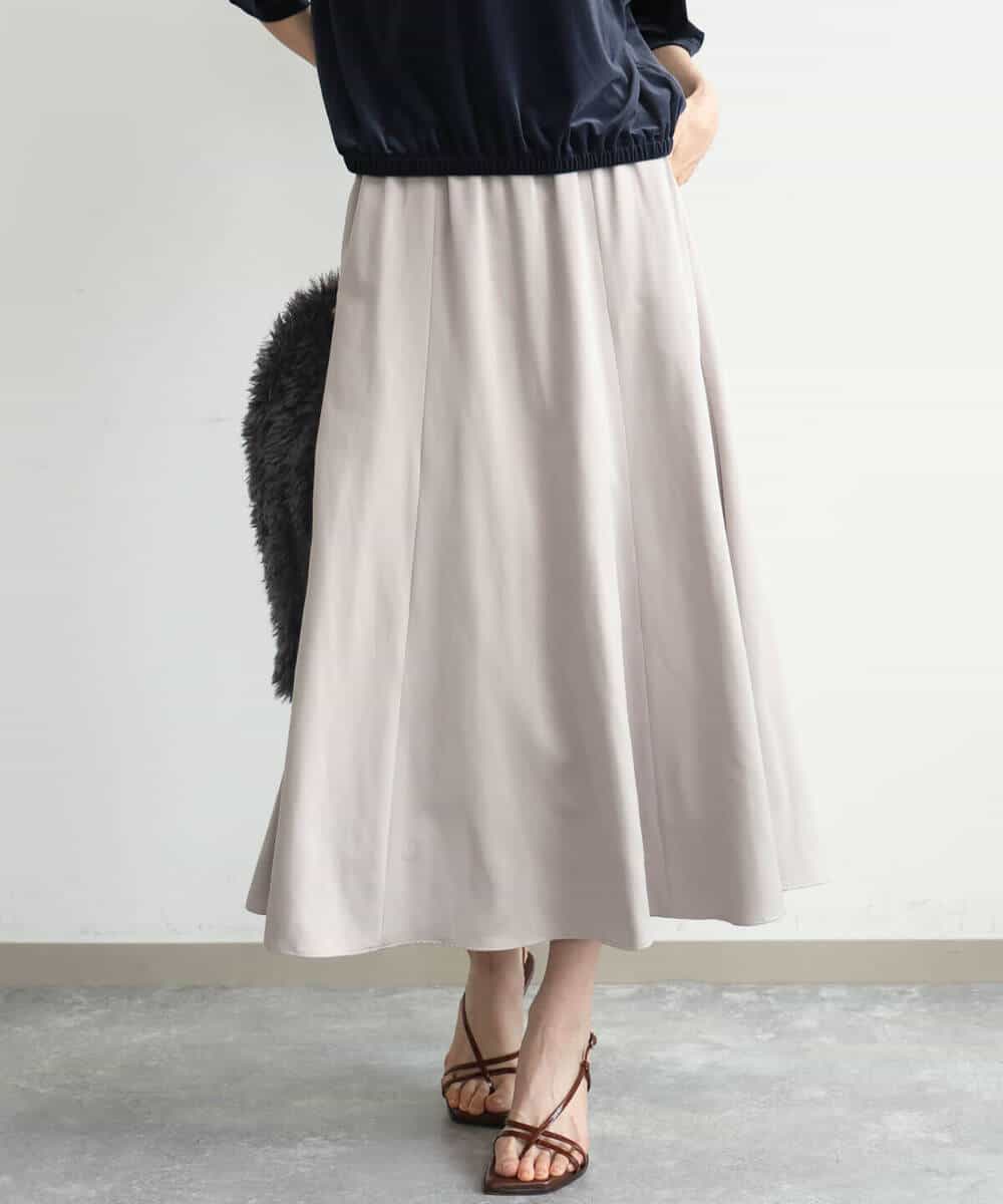 FKHJD30170 MK MICHEL KLEIN(MK ミッシェルクラン) [洗える]起毛サテンマーメイドシルエットスカート グレージュ