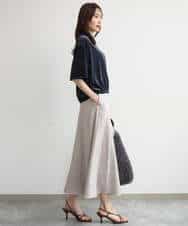 FKHJD30170 MK MICHEL KLEIN(MK ミッシェルクラン) [洗える]起毛サテンマーメイドシルエットスカート グレージュ
