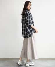 FKHJD30170 MK MICHEL KLEIN(MK ミッシェルクラン) [洗える]起毛サテンマーメイドシルエットスカート グレージュ