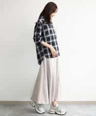 FKHJD30170 MK MICHEL KLEIN(MK ミッシェルクラン) [洗える]起毛サテンマーメイドシルエットスカート グレージュ