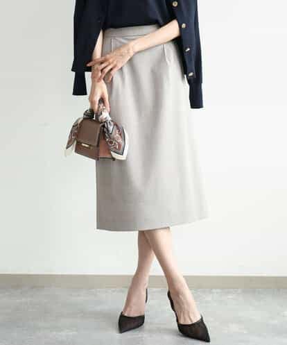FKHJD31160 MK MICHEL KLEIN [洗える]グレンチェック柄タイトスカート