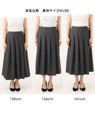FKHJD40180 MK MICHEL KLEIN(MK ミッシェルクラン) [洗える]グレンチェック柄ラップ風タックスカート ダークグレー
