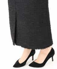 FKHJD41190 MK MICHEL KLEIN(MK ミッシェルクラン) [洗える]ツイードライクIラインスカート ブラック