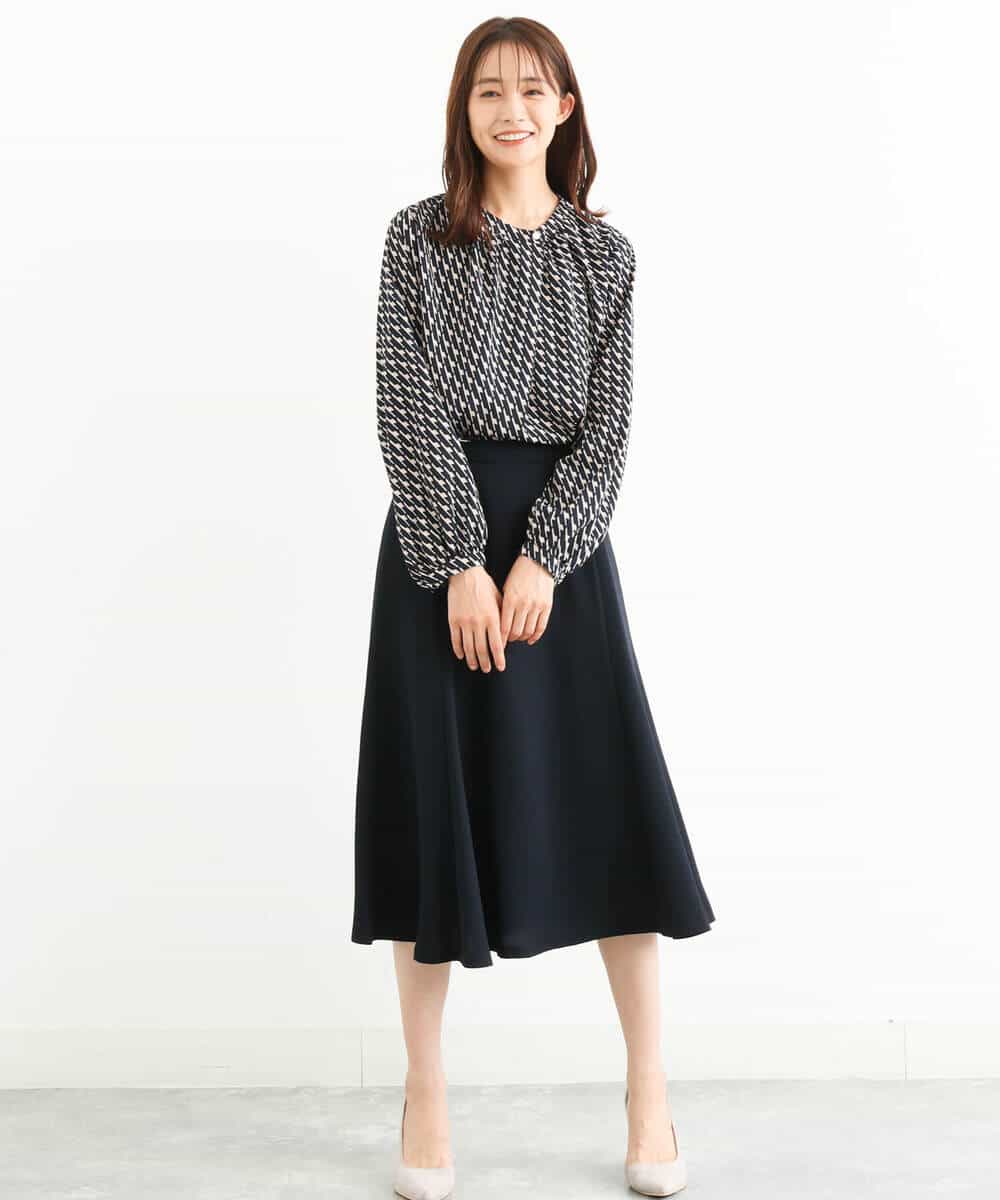 FKHJP39150 MK MICHEL KLEIN(MK ミッシェルクラン) セミマーメイドスカート/洗える ネイビー