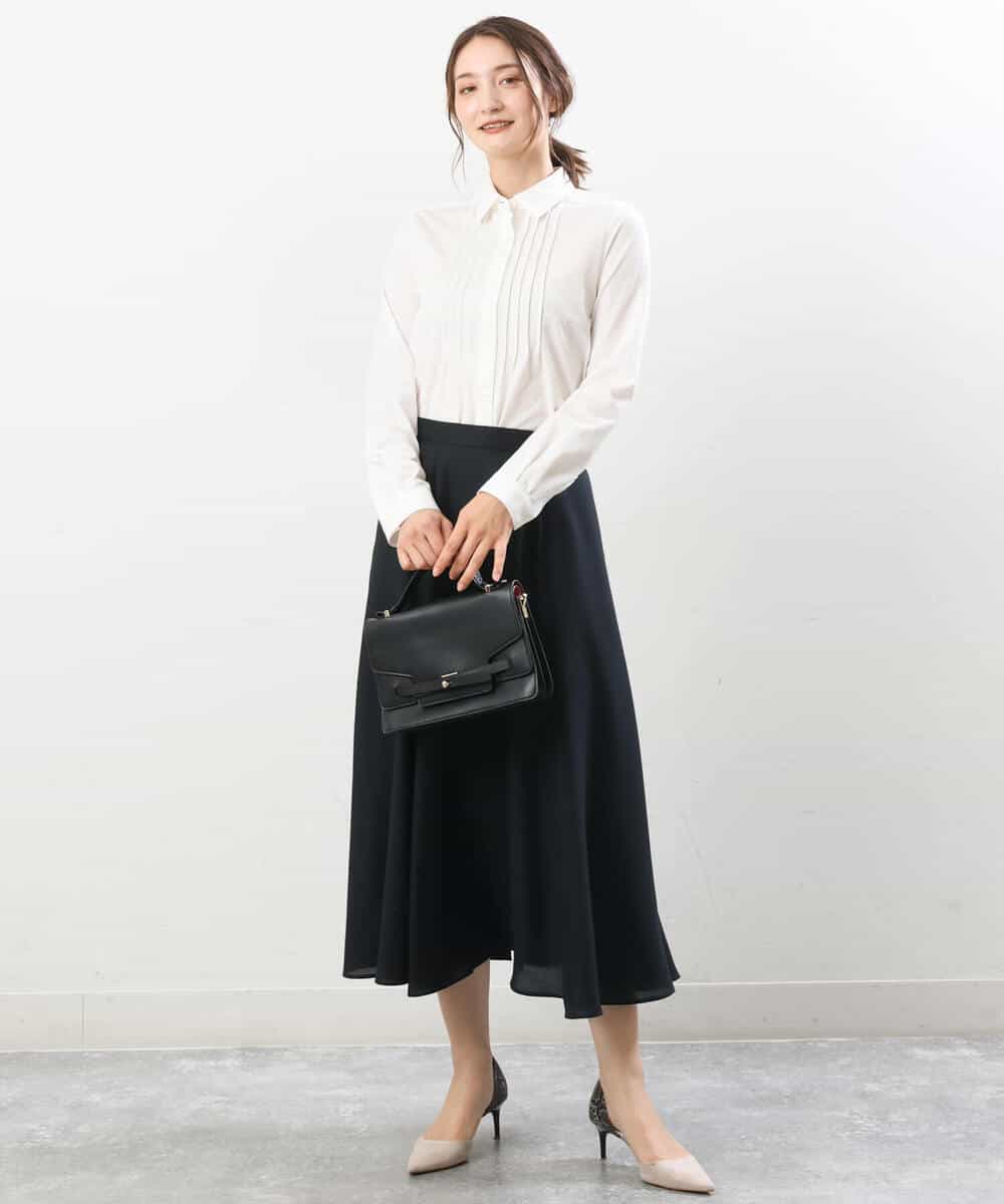 FKHJS28150 MK MICHEL KLEIN(MK ミッシェルクラン) マーメイド調ツイルスカート/洗える ブルー