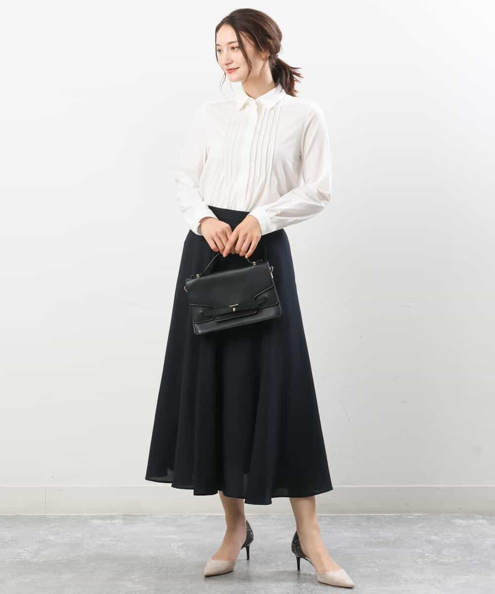 FKHJS28150 MK MICHEL KLEIN(MK ミッシェルクラン) マーメイド調ツイルスカート/洗える ブルー