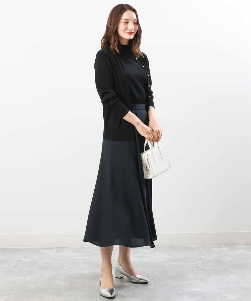 FKHJS28150 MK MICHEL KLEIN(MK ミッシェルクラン) マーメイド調ツイルスカート/洗える ブルー