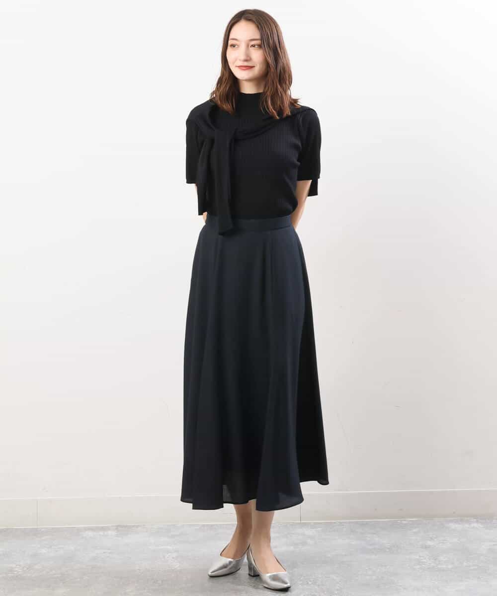 FKHJS28150 MK MICHEL KLEIN(MK ミッシェルクラン) マーメイド調ツイルスカート/洗える ブルー