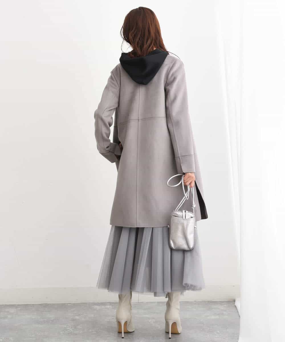 FKHJS30160 MK MICHEL KLEIN(MK ミッシェルクラン) ボリュームチュールフレアスカート/洗える グレー