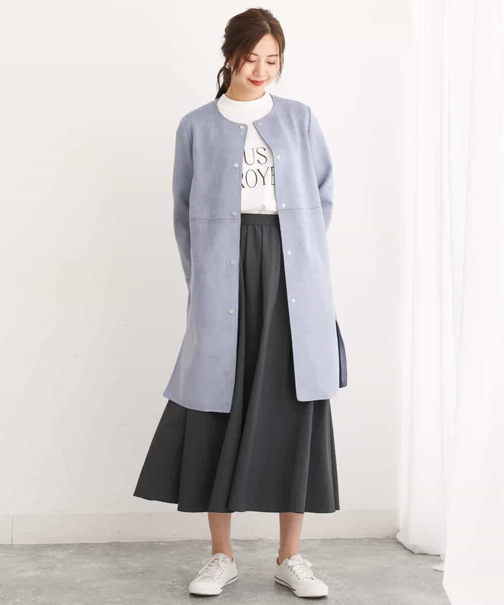 FKHJS32150 MK MICHEL KLEIN(MK ミッシェルクラン) ギャザーフレアスカート/洗える オリーブ