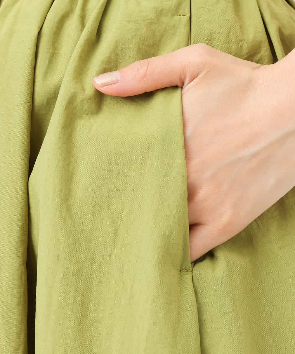 FKHJS32150 MK MICHEL KLEIN(MK ミッシェルクラン) ギャザーフレアスカート/洗える オリーブ
