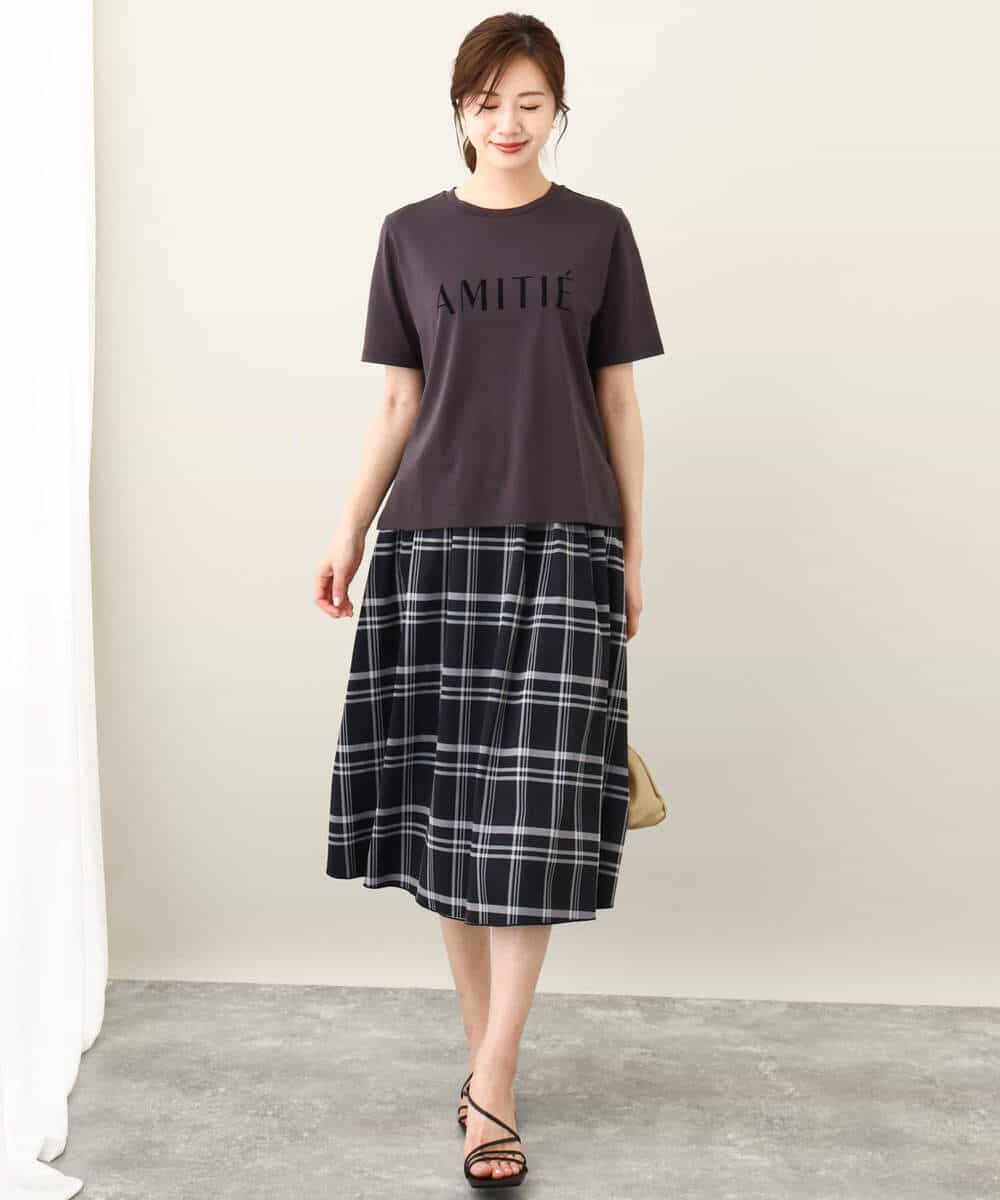 FKHJV28130 MK MICHEL KLEIN(MK ミッシェルクラン) リバーシブルチェックスカート/洗える ブラック（チェック）