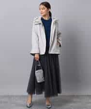 FKJAD35310 MK MICHEL KLEIN(MK ミッシェルクラン) ダウンライナー付きマルチwayブルゾン/撥水加工 ライトグレー