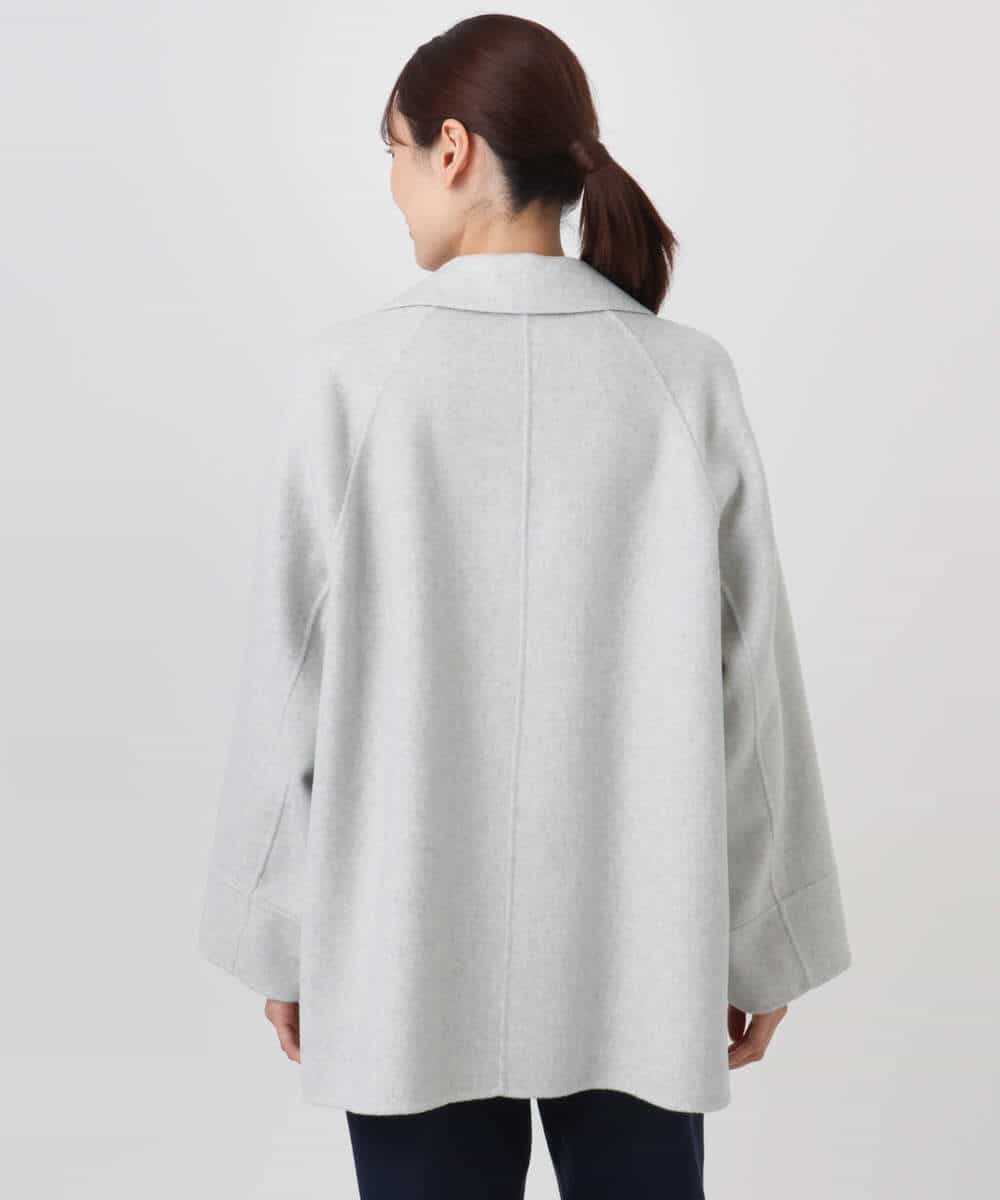 FKJAD40270 MK MICHEL KLEIN(MK ミッシェルクラン) スムースリバー ミドル丈コート ライトグレー