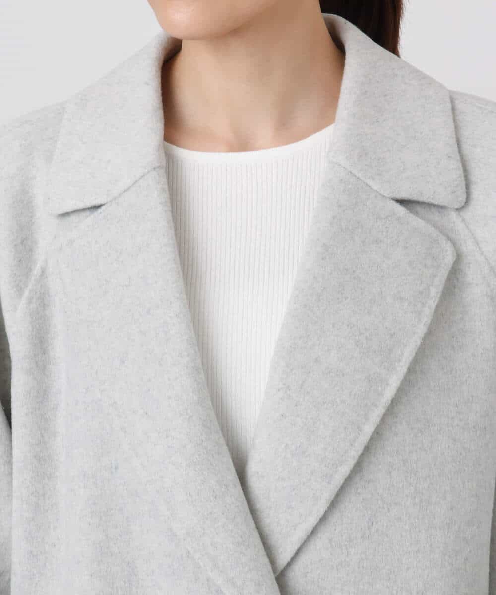 FKJAD40270 MK MICHEL KLEIN(MK ミッシェルクラン) スムースリバー ミドル丈コート ライトグレー