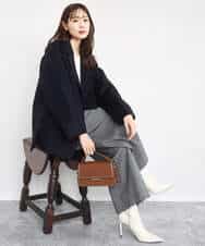 FKJAD40270 MK MICHEL KLEIN(MK ミッシェルクラン) スムースリバー ミドル丈コート ライトグレー