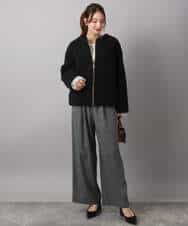 FKJAD42250 MK MICHEL KLEIN(MK ミッシェルクラン) ノーカラーボアブルゾン/洗える アイボリー